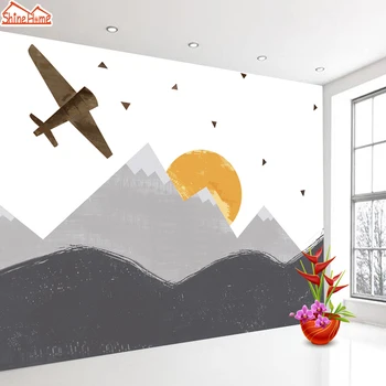 Пользовательские 3D Креативные Фотообои для Гостиной Стерео Мультфильм Самолет Природа Нетканая Фреска Детская Спальня Обои Декор