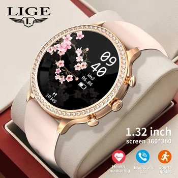 LIGE, Новые модные умные часы для дам, Bluetooth-вызов, измеряющий кровяное давление, спортивный браслет с циферблатом, сделай сам, Водонепроницаемые Умные часы для женщин