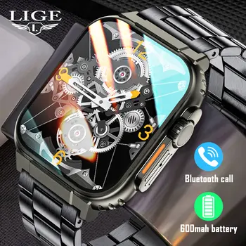 LIGE 2023 Новые Смарт-часы Мужские IP68 Водонепроницаемый Спорт на открытом Воздухе Фитнес-Трекер 600 мАч с большой батареей Мужские Умные часы для Android IOS