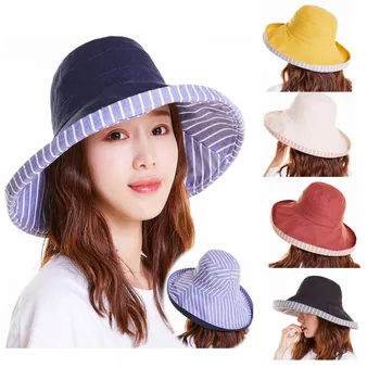 Рыбацкая шапочка, женская двухсторонняя тонкая секция, Солнцезащитная шляпа с большой головкой вокруг лица, Женская летняя солнцезащитная шляпа, можно складывать Бесплатная доставка