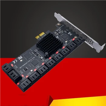 Chi a Mining 20 Портов SATA 6 ГБ к контроллеру PCI Express Карта расширения PCIe к Конвертеру SATA III PCIE Riser Adapter для ПК НОВЫЙ