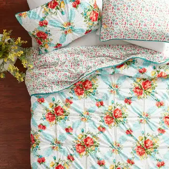 Женские винтажные комплекты хлопковых одеял с цветочным рисунком, из 3 предметов