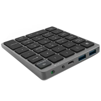 Беспроводная цифровая клавиатура Bluetooth N970 с USB-концентратором, два режима, дополнительные функциональные клавиши, Мини-цифровая панель для бухгалтерских задач, черный