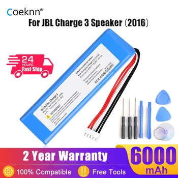 Coeknn 6000 мАч Сменный Аккумулятор для динамика JBL Charge 3 2016 Bluetooth Динамик GSP1029102A Bateria Бесплатные Инструменты Класс A Ячейки