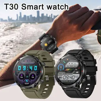 T30 Наружные Смарт-часы с Bluetooth-Вызовом, Большой Экран, Измеритель Давления, частоты сердечных сокращений, Смарт-часы для измерения уровня крови HD W0L6