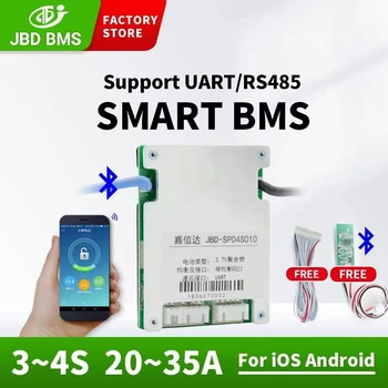 JBD Smart BMS Lifepo4 Bms 4S 20A 30A 35A 12 В Печатные Платы Lifepo4 Баланс Литиевой батареи 18650 Bms с UART RS485