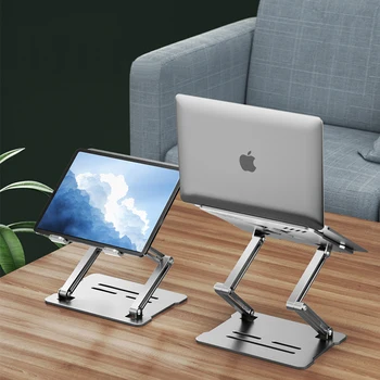 Кронштейн для подставки для ноутбука из алюминиевого сплава, Регулируемый 3-осевой складной стол, подставка для планшетного ПК, подставка для ноутбука, подставка для ног