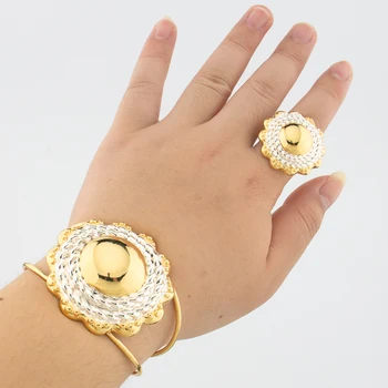 Дубай Золотой Цвет, Медный Индийский браслет, кольцо для женщин, Роскошные бразильские ювелирные изделия в африканском стиле, дизайн браслета для свадьбы, вечеринки для невесты
