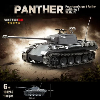 Мировая война Panzerkampfwagen V Panther Ausfuehrung G Танк Военная Модель Строительный Блок WW2 Германия Армейская Фигурка Кирпичная Игрушка