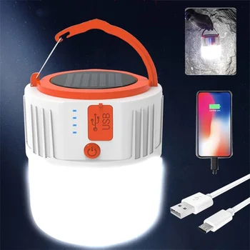 5-режимные водонепроницаемые портативные фонари 42LED Солнечный фонарь для кемпинга, USB перезаряжаемая уличная лампа для палатки, аварийные ночные светильники для барбекю