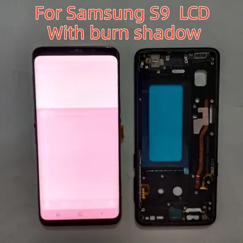 100% Оригинальный Дисплей Для SAMSUNG Galaxy S9 G960F ЖК-дисплей с Сенсорным экраном s9 Digitizer Запчасти Для Ремонта С Рамкой, С тенью ожога