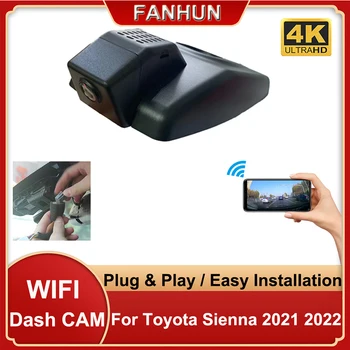 HD 4K 2160P Подключи и Играй Скрытый Автомобильный Видеорегистратор Видеорегистратор Dash Cam Камера Приборной панели Для Toyota Sienna 2021 2022 2023 Ночного Видения