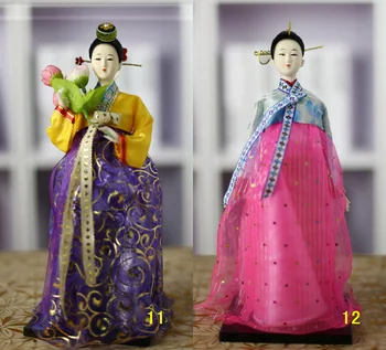1 предмет, Корейская кукла, Шелковистый Гуманоидный Орнамент, украшение Ханбок, случайный узор