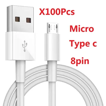 100 шт./лот Белый 1 м 3 фута Тип c Micro V8 5pin USB Кабель Для Зарядки Samsung S6 S7 S10 S20 Xiaomi Huawei Htc lg Android телефон