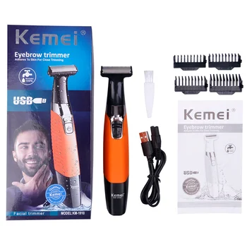 Kemei USB перезаряжаемая электробритва для бритья бороды, Электрическая бритва, триммер для тела, Мужской станок для бритья, триммер для волос, Уход за лицом